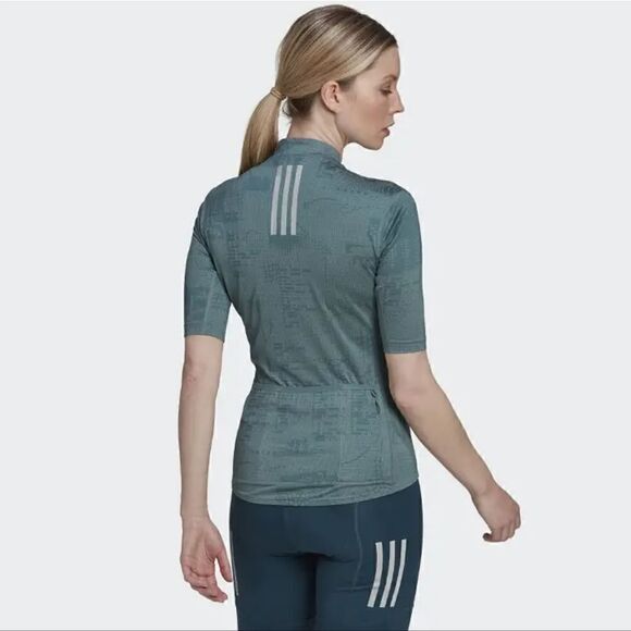 Adidas Parley Cycling Zipper Jersey Top Women's Small S Grey Heat RDY New HI6832 - Picture 3 of 16